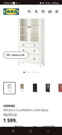 Witryna szafka ikea hemnes Rezerwacja