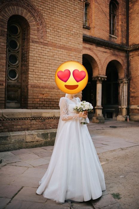 Плаття весільне з подвійними кільцями+фата в подарунок