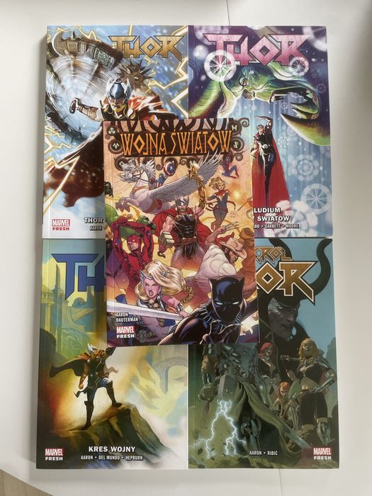 Thor Odrodzony tomy 1-3 + Wojna Światów + Król Thor - komiksy Marvel