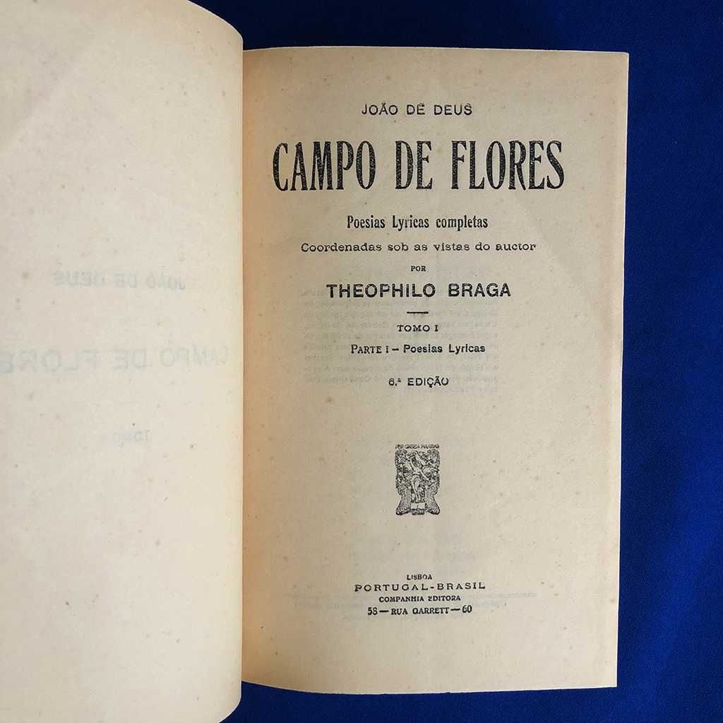 João de Deus CAMPO DE FLORES 1924 (encadernado)
