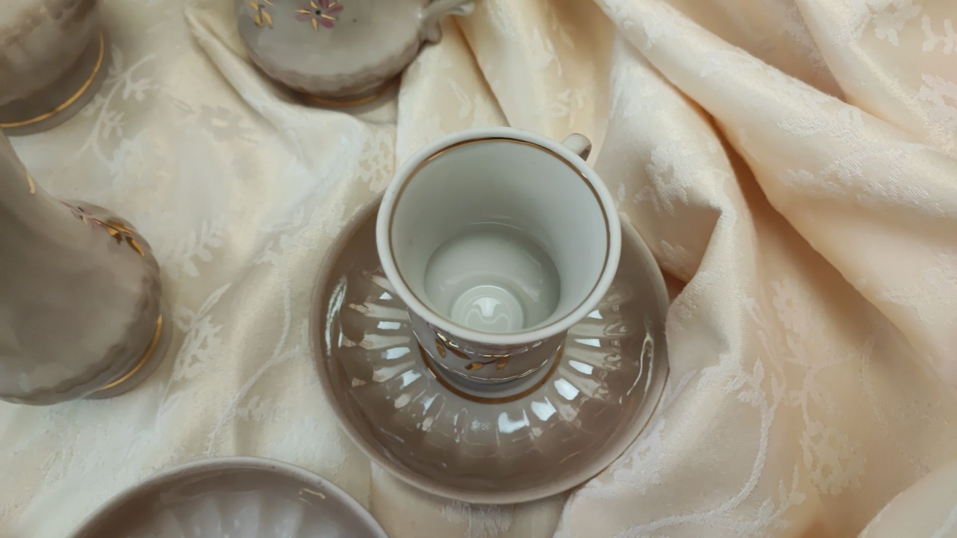 .Serwis kawowy Ręcznie malowany Porcelana  ZSRR.Ukraina HOR