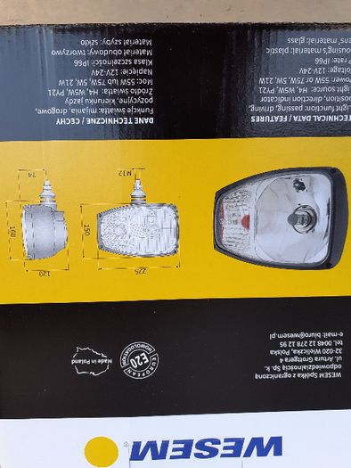 lampa przód przednia kierunkowskaz ładowarka koparka JCB reflektor