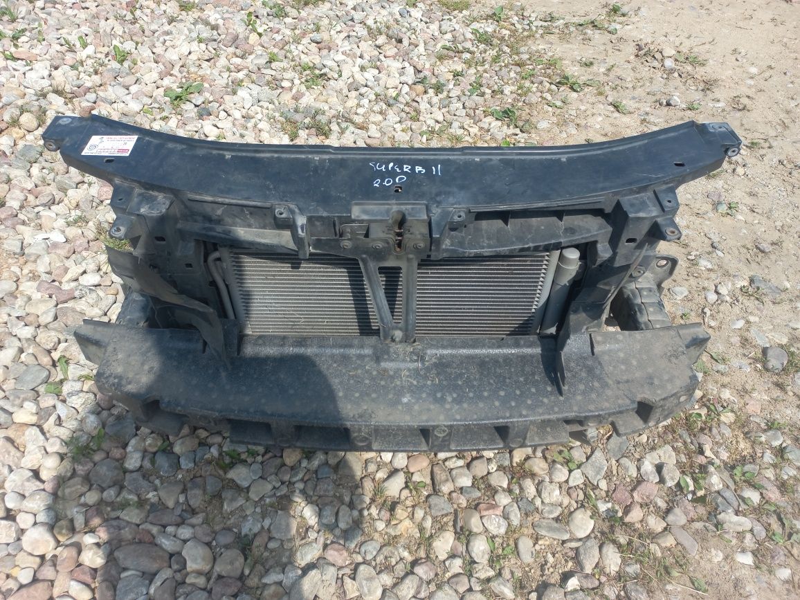 Pas przedni przód wzmocnienie kompletny wentylator skoda superb 2 lift