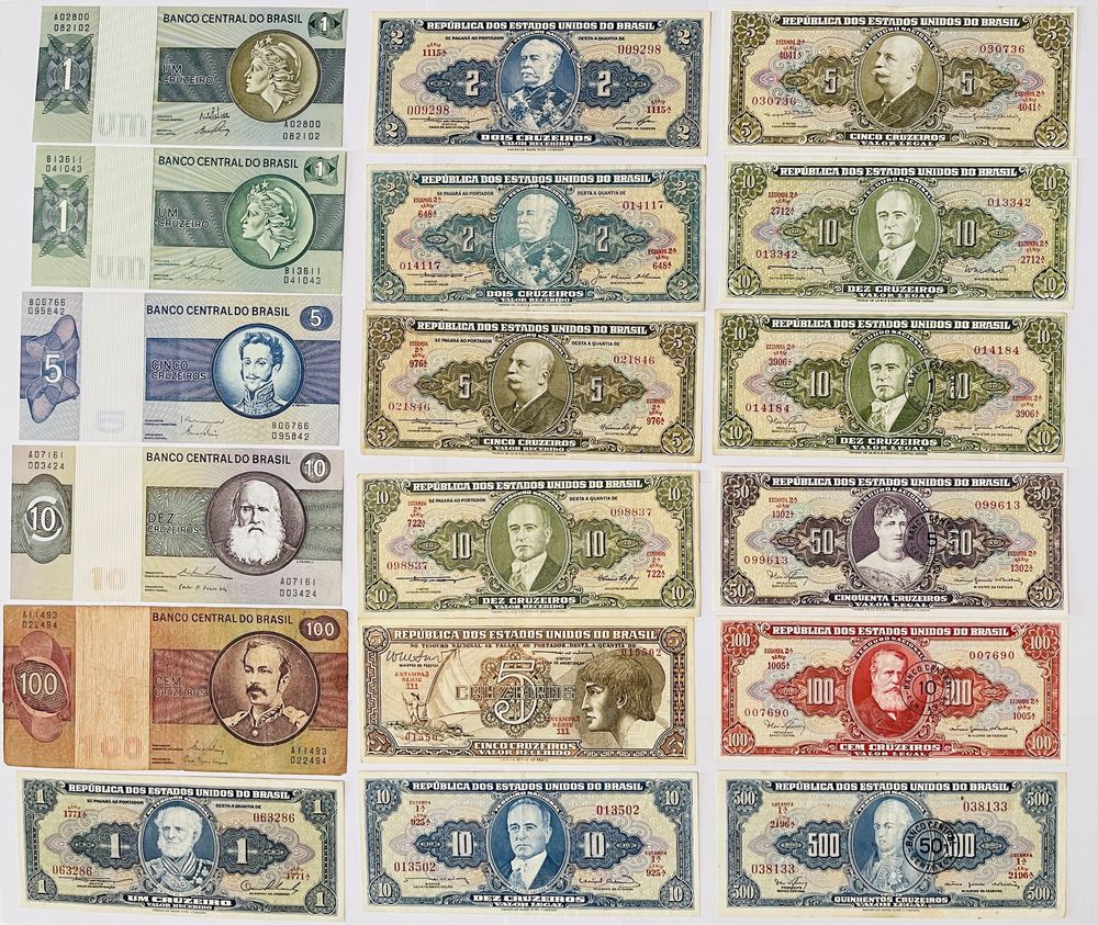 Бразилия коллекция банкнот 1953-2023