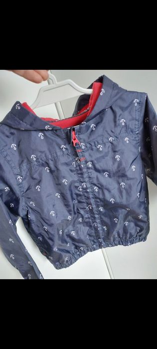 Matalan 92 98 kurtka przejściowa wiatrówka z kapturem kotwice granat