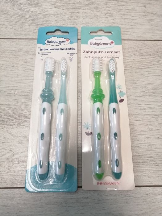 Zestaw 2 opakowań szczoteczek do nauki mycia zębów Babydream Rossmann