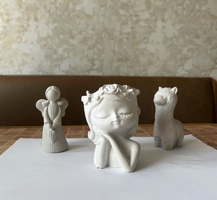 Фігури з гіпсу/новорічні/ваза/капшо/кашпо/закохані/сердечко