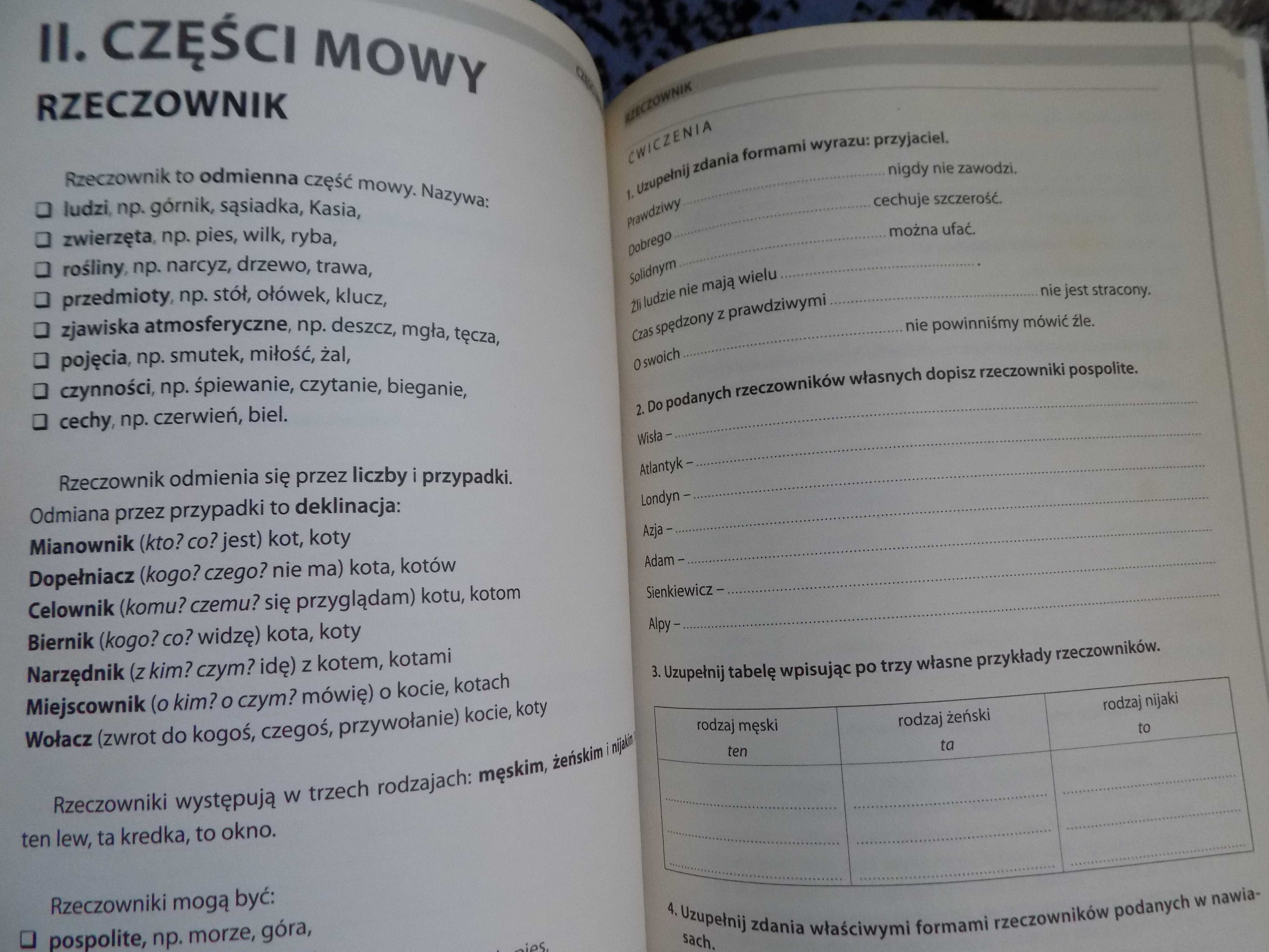 Kompendium wiedzy z ćwiczeniami-nowa, książka do egzaminu, jęz. polski