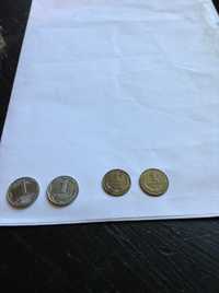 монеты 1 копейка 1991г.и 1 копейки 1992г