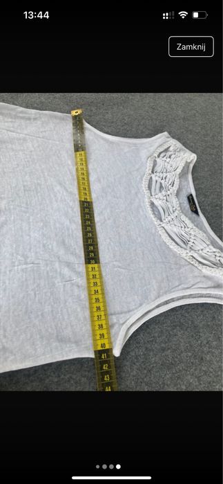 Top damski 36 bialy Massimo Dutti len bezrekawnik #massimodutti