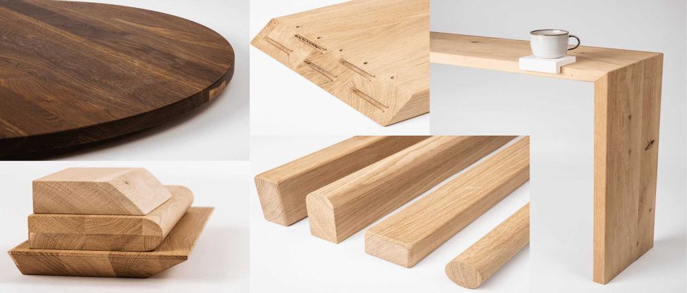 Blat drewniany solidny okrągły buk A/B lamele lite 2,6×90×90cm  Lignau