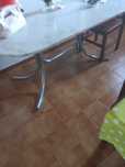 Mesa mármore pés metal
