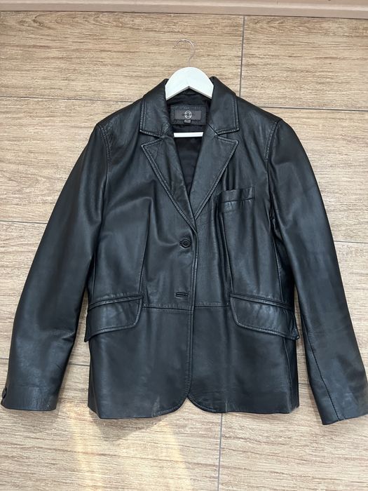 Вінтажний шкіряний жакет