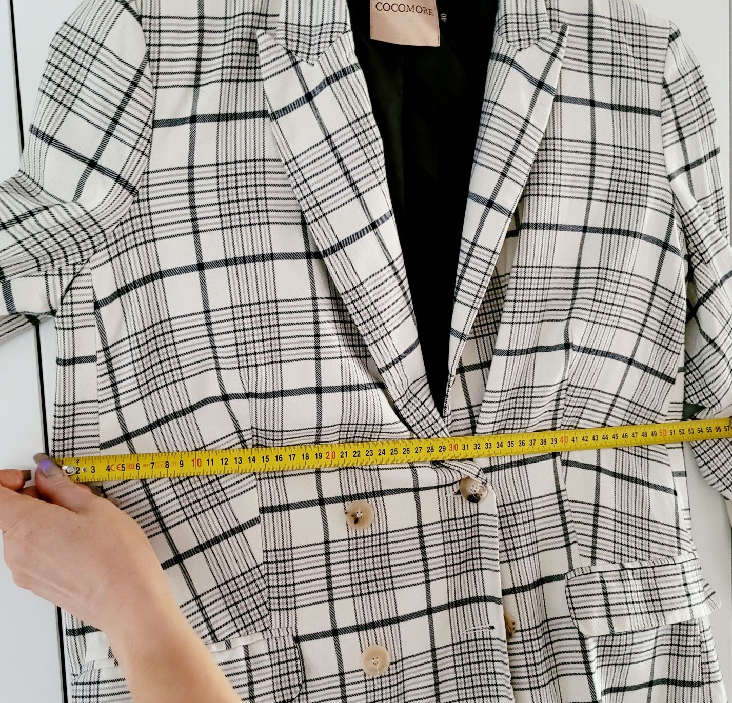 Letni żakiet marynarka oversize w kratkę Cocomore rozmiar 40