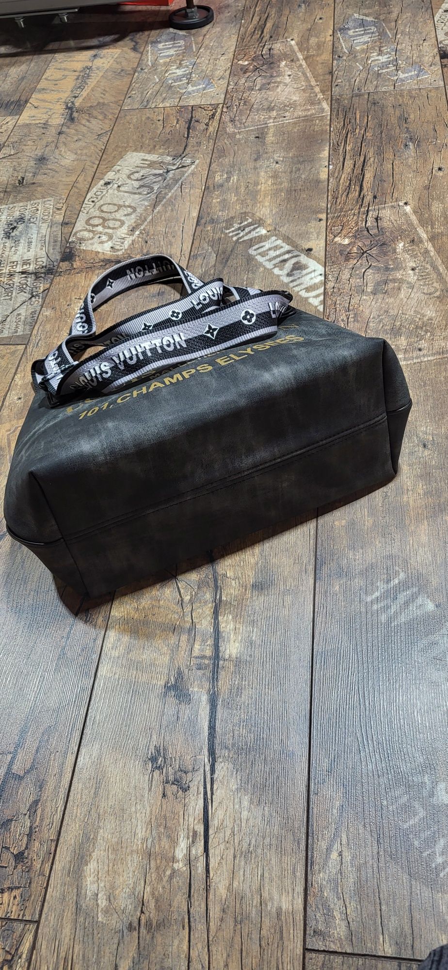 Śliczna torebka szara dekatyzowana shopperka shopper bag grafit
