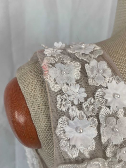 Nowa suknia ślubna 38/40 M/L boho-luxe hafty Princessa szampańska biel