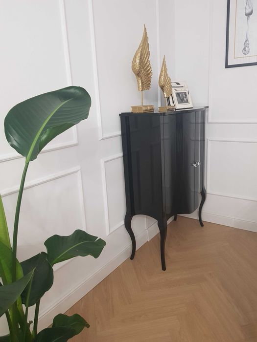 Komoda Witryna GLAMOUR czarna połysk, idealna, PRIMAVERA HOME