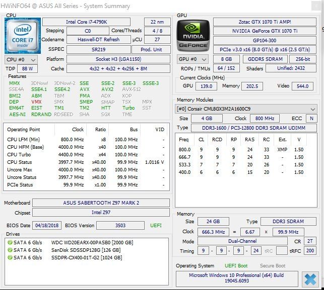 Komputer do gier / pracy – i7-4790K, GTX 1070 Ti, 24GB RAM