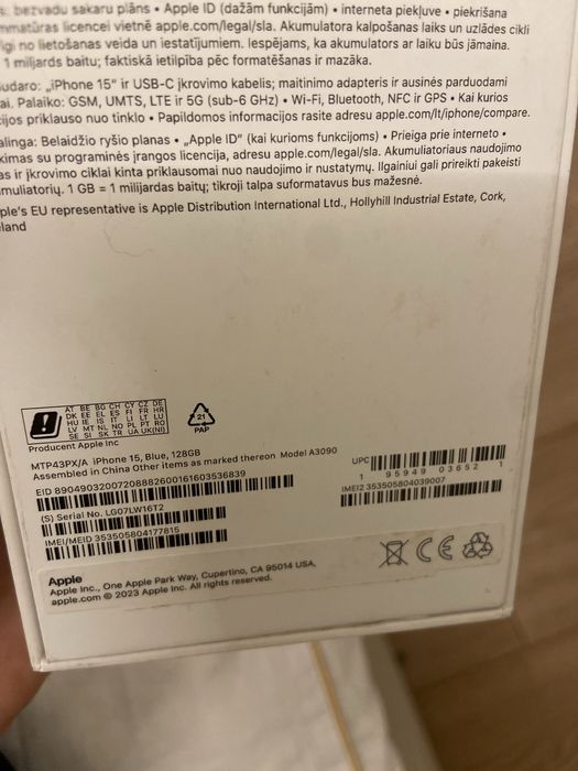 Iphone 15 niebieski 128 gb