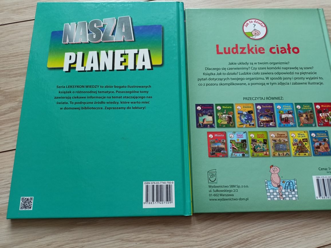 Nasza planeta+ ludzkie ciało dwie książki dla dzieci