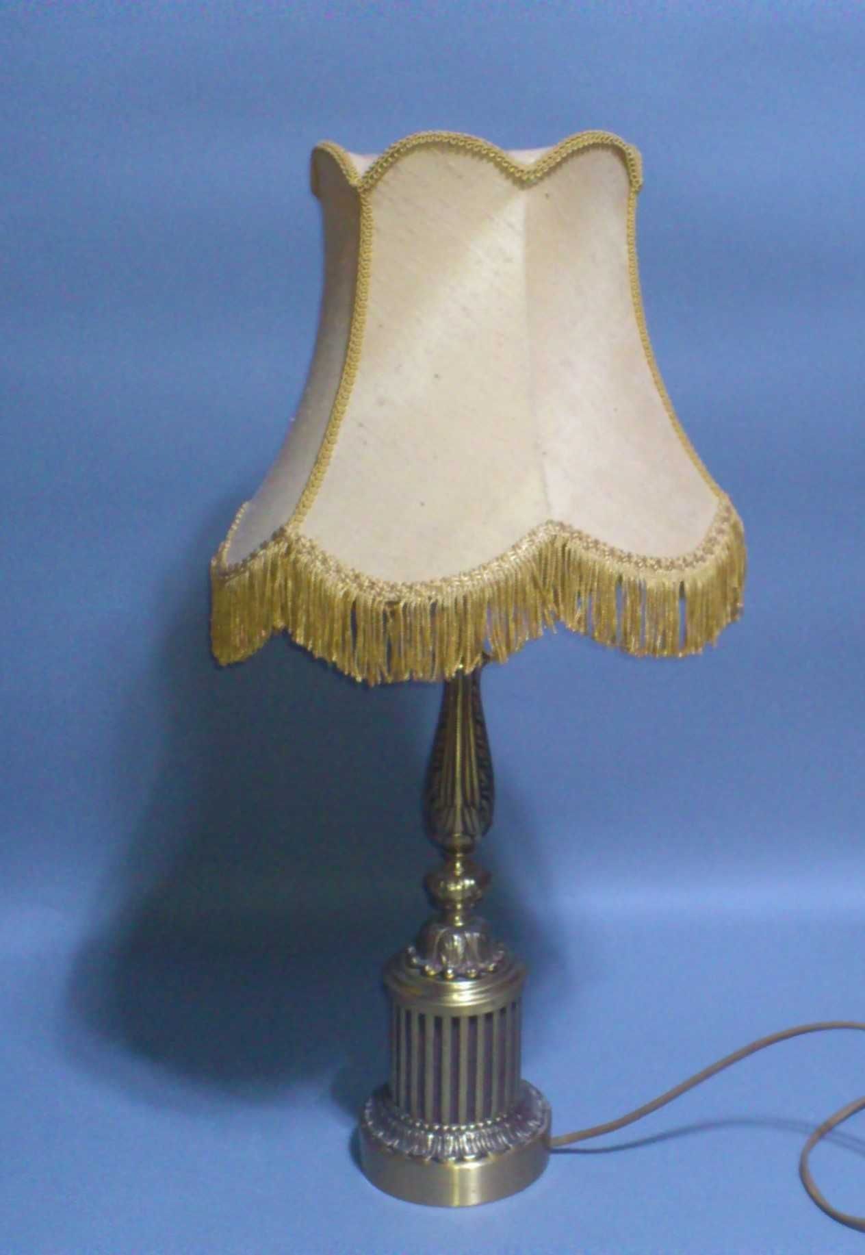 Skandynawski design lampa stołowa styl empire Einar Bäckström mosiądz