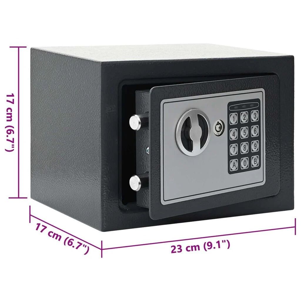 Cofre Digital Electrónico Cinza Escuro 23x17x17 cm Aço ( Novo)