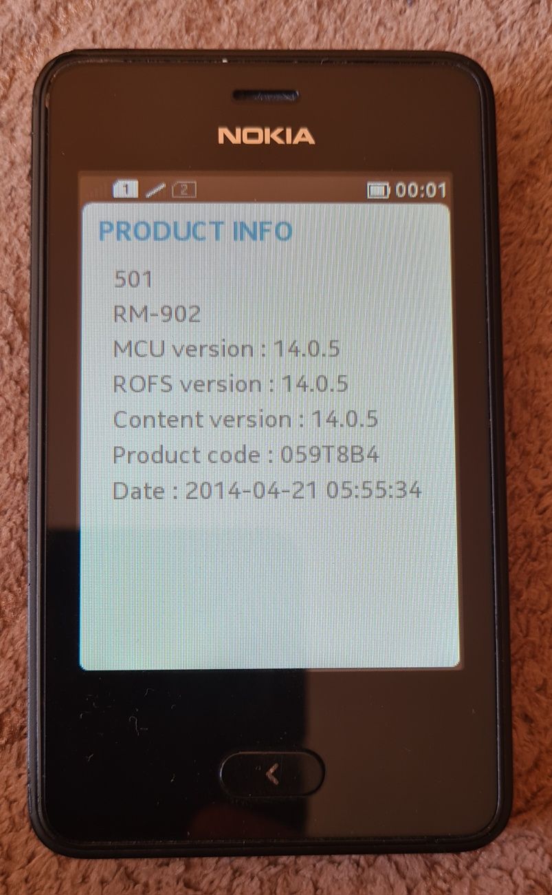 Nokia 501 RM-902 dual sim.