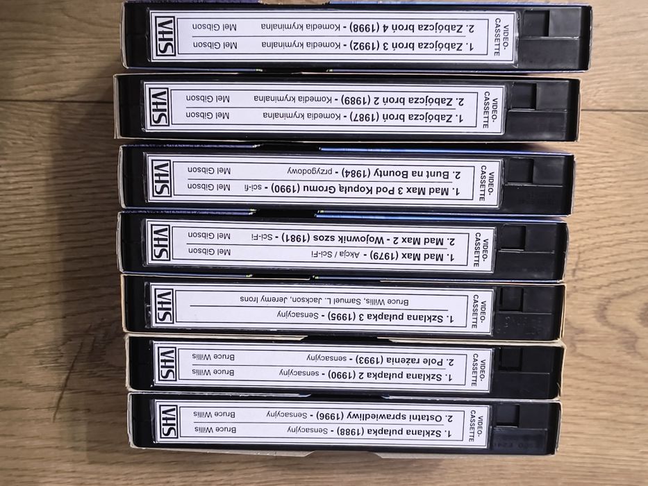 Zestaw kaset VHS Bruce Willis / Mel Gibson kolekcja 13 filmów