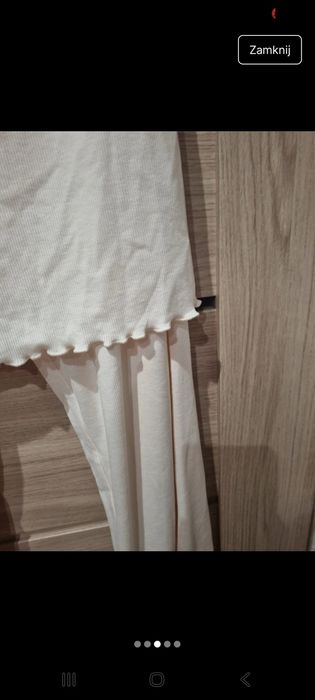 Piżama damska komplet szerokie spodnie h&m nowa ecru L