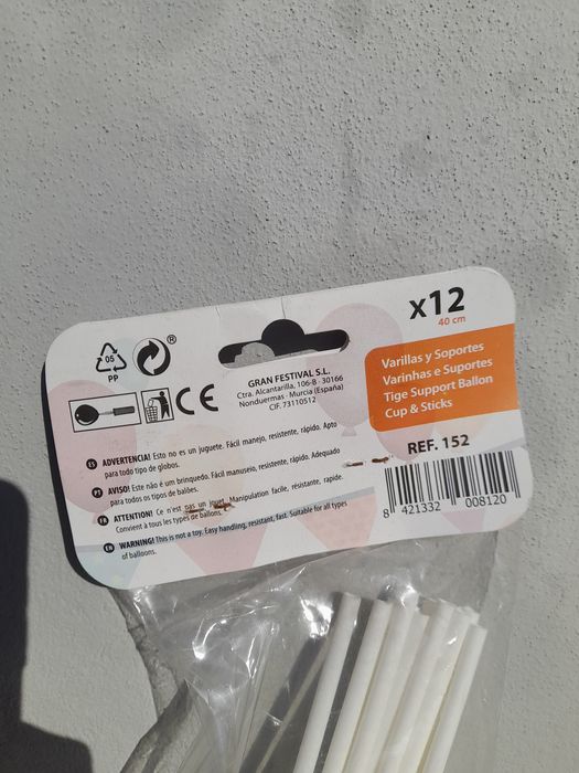 Varinhas de suporte balões