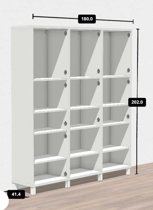 Combinação - Móvel Ikea BESTÄ com portas de vidro em branco