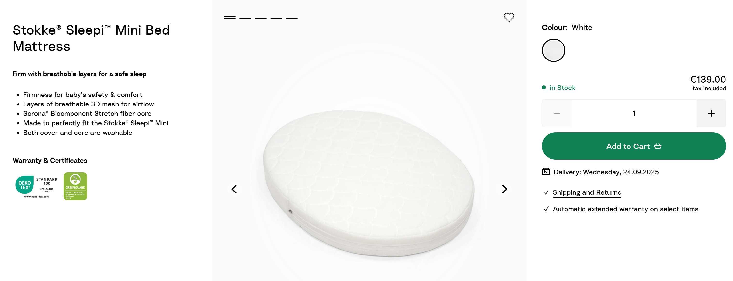 Stokke Sleepi Mini Colchão, quase sem uso
