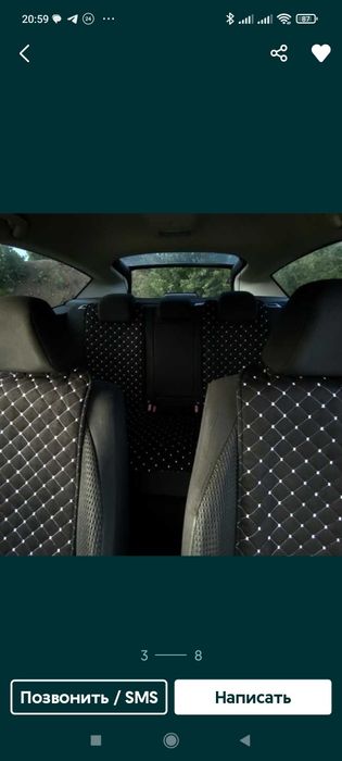 Накидки 2 штуки на сиденья алькантара и кожзам.