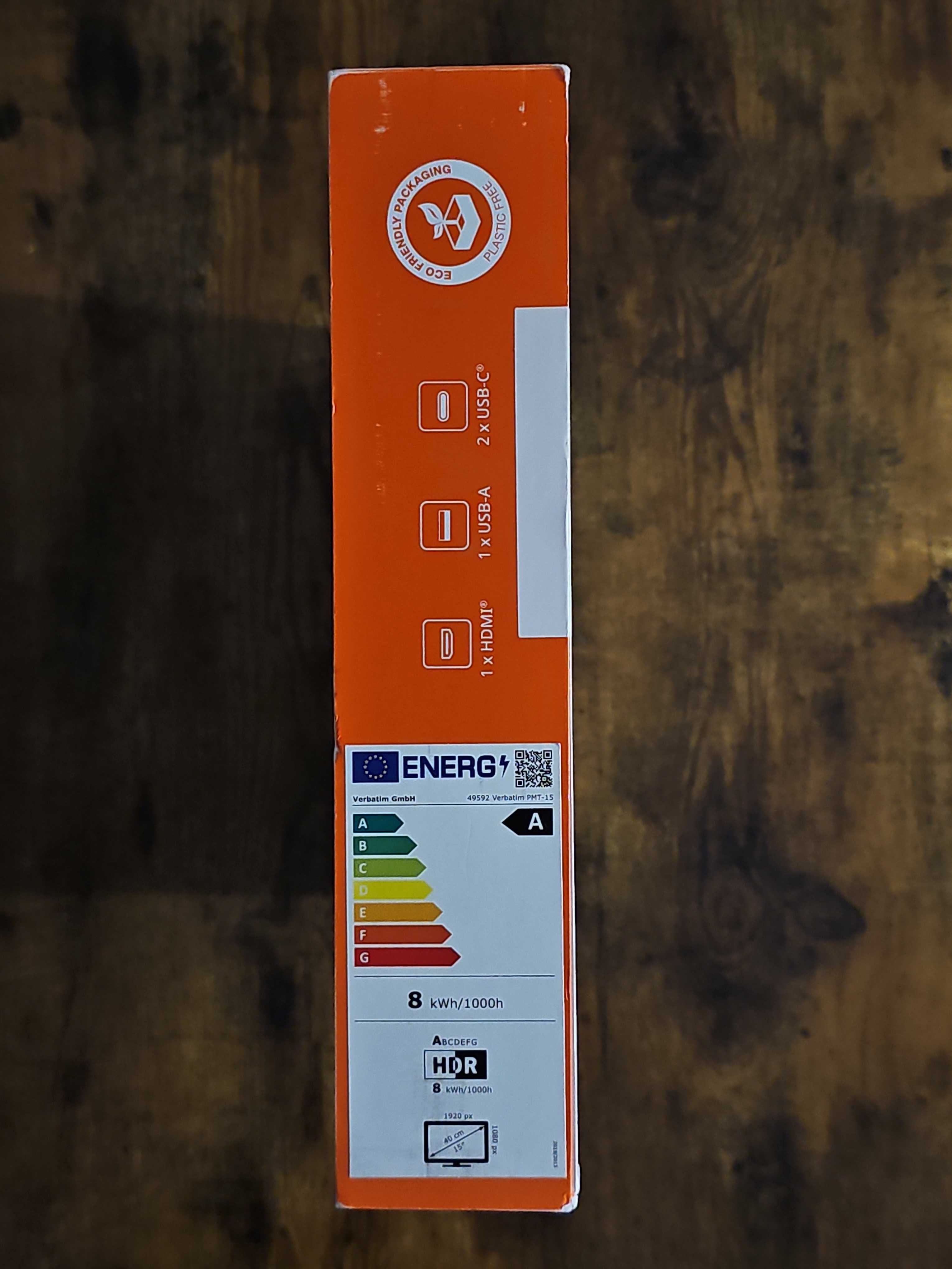 Monitor Verbatim 15,6" PMT-15 (49592)
Przekątna monitora: 15,6 cala