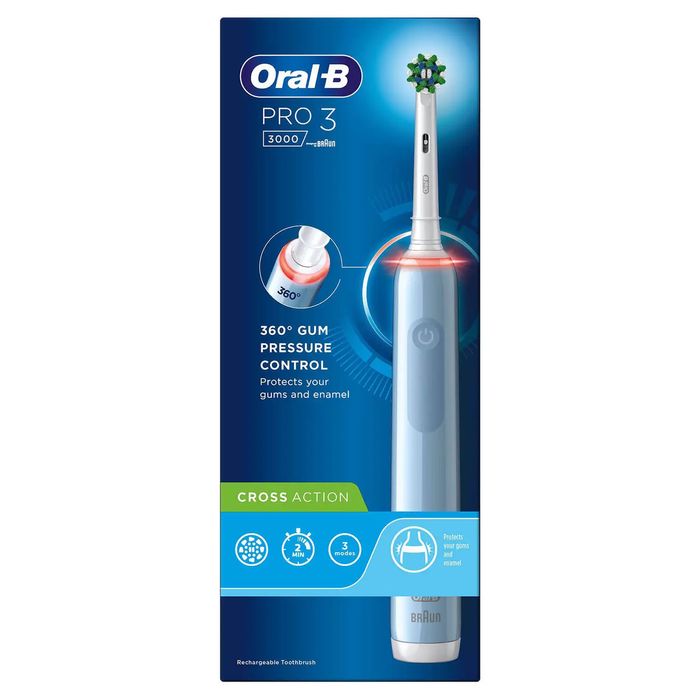 szczoteczka elektryczna oral-b pro 3 3000 crossaction + 2 końcówki