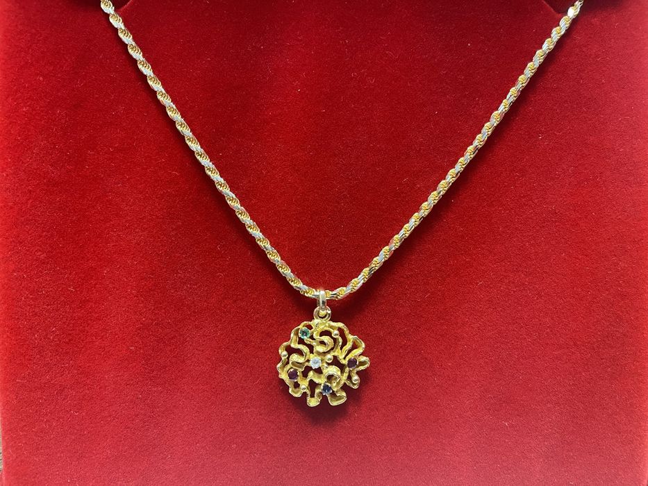 Naszyjnik, łańcuszek, zawieszka ZŁOTO pr.750