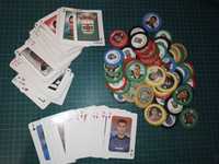 Conjunto coleção cartas / tazos futebol JN época 1997 até 2002