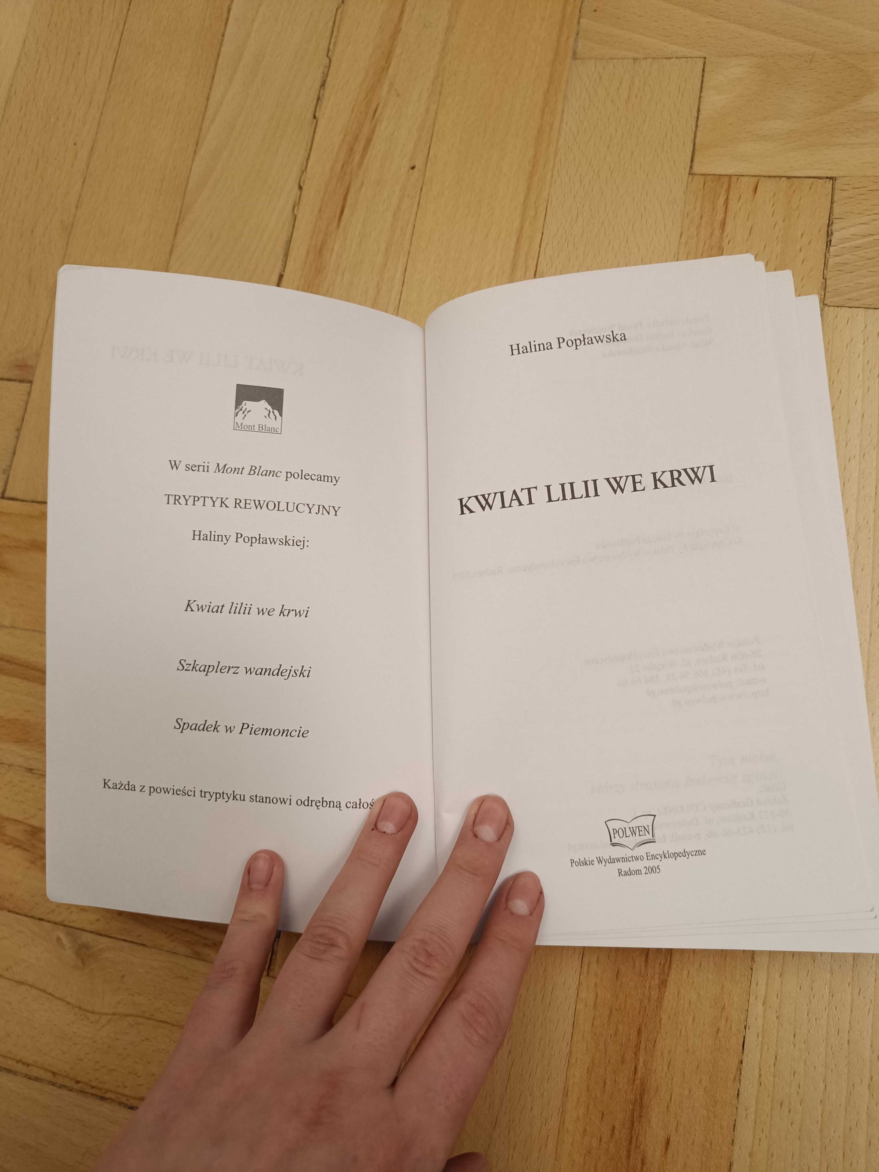 Kwiat lilii we krwi Halina Popławska powieść historyczna tanio