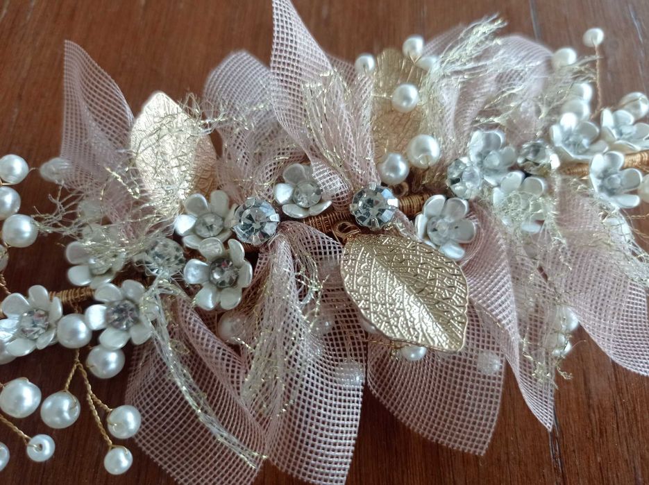 Ozdoba do włosów na ślub opaska ślubna diadem stroik ślubny
