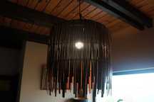 Lampa wisząca drewniana -Regulowana