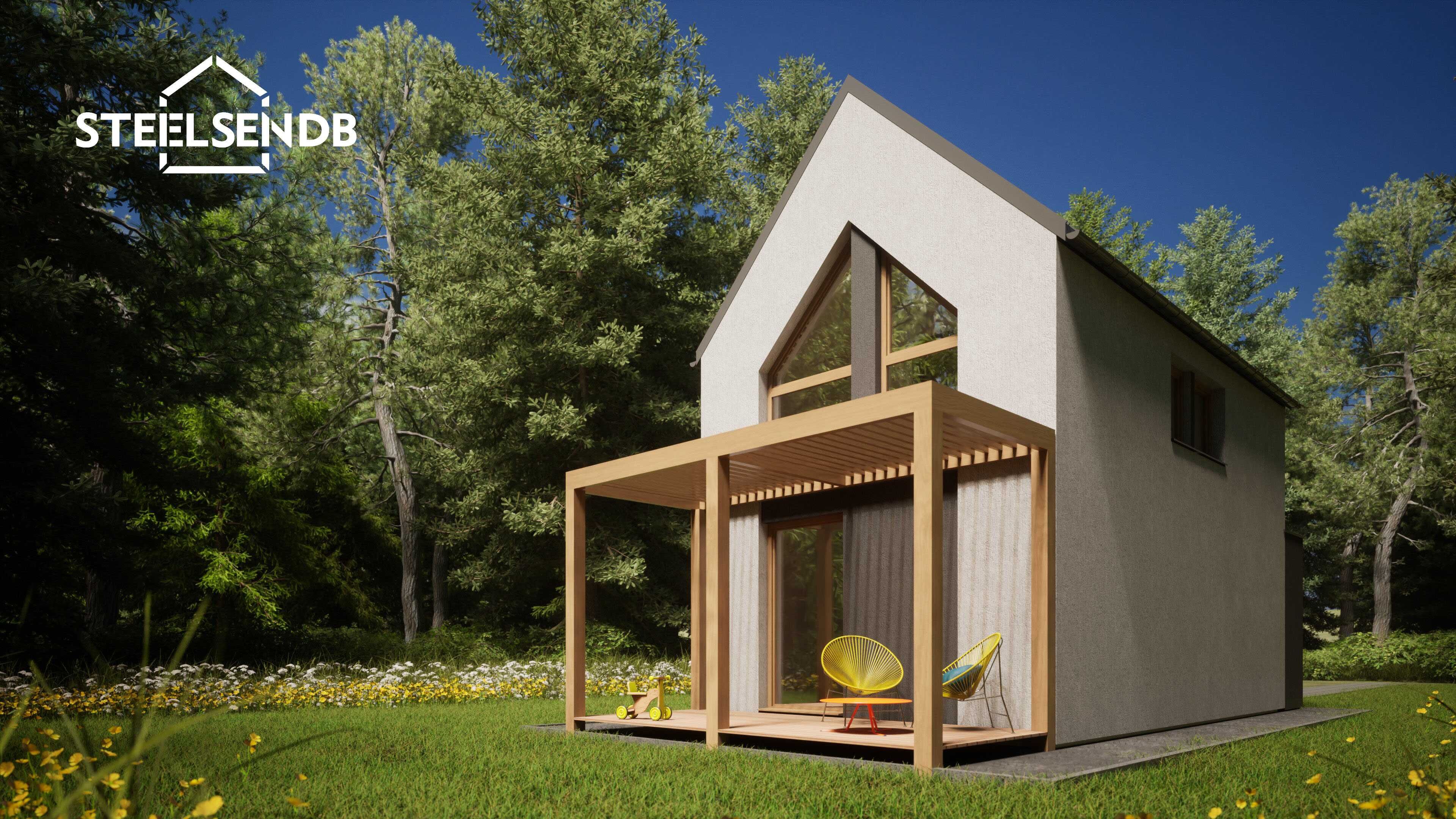 Domek całoroczny STODOŁA na konstrukcji stalowej 47,4m2
