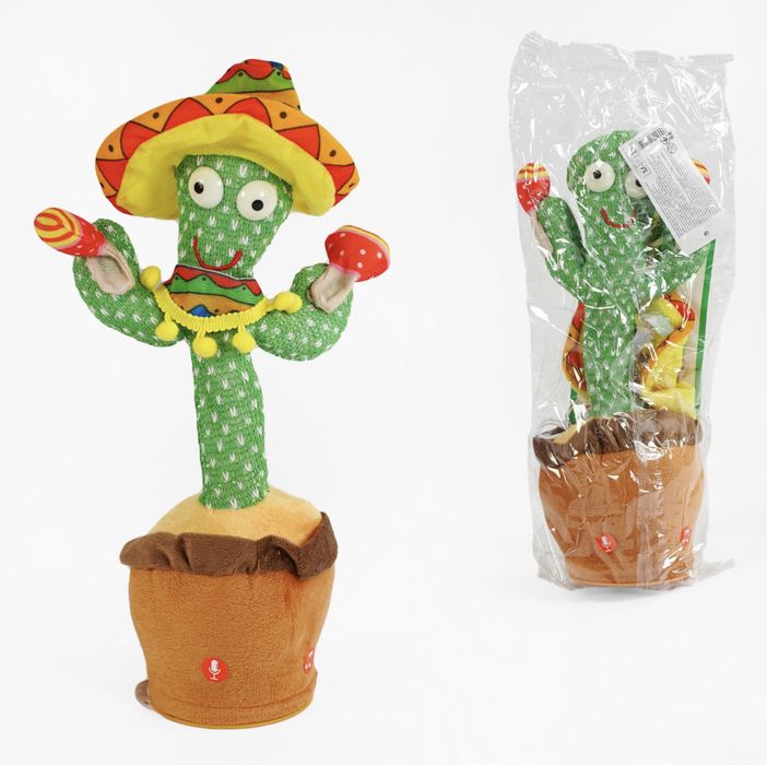 Інтерактивна іграшка Кактус повторюшка, пісні, укр мова