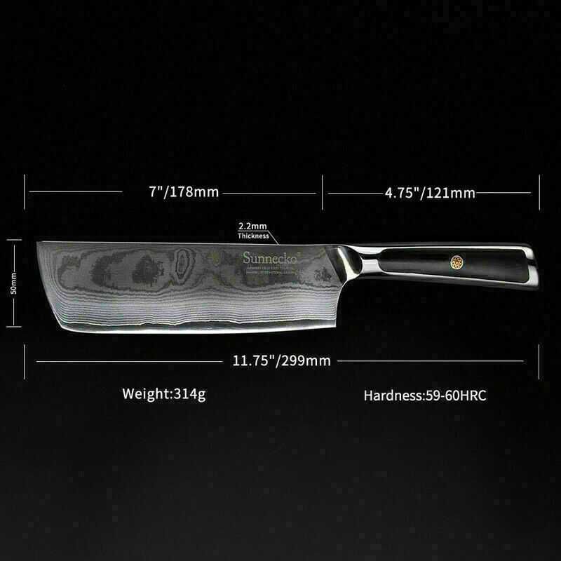 Nóż NAKIRI SUNNECKO ELITE z damastu damast VG10 Japan