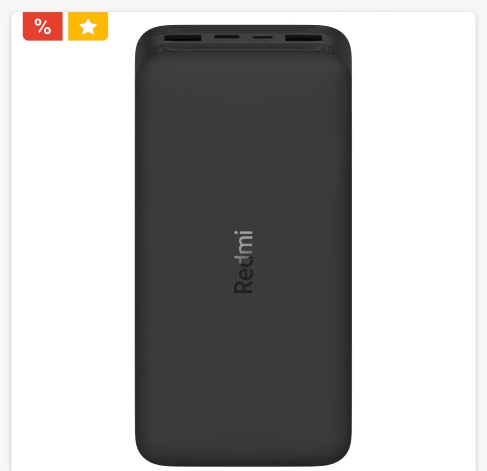 Xiaomi Redmi Power Bank 20000mAh Black