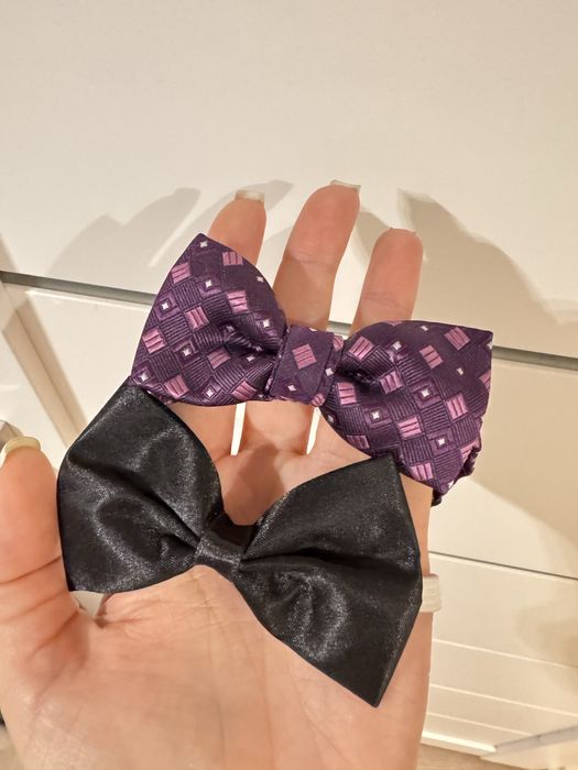 Бабочка галстук святкова для хлопчика фіолетовий чорний