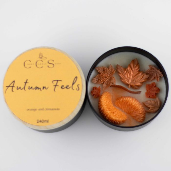 Autumn Feels Vela de pavio de Madeira Sensação de Outono