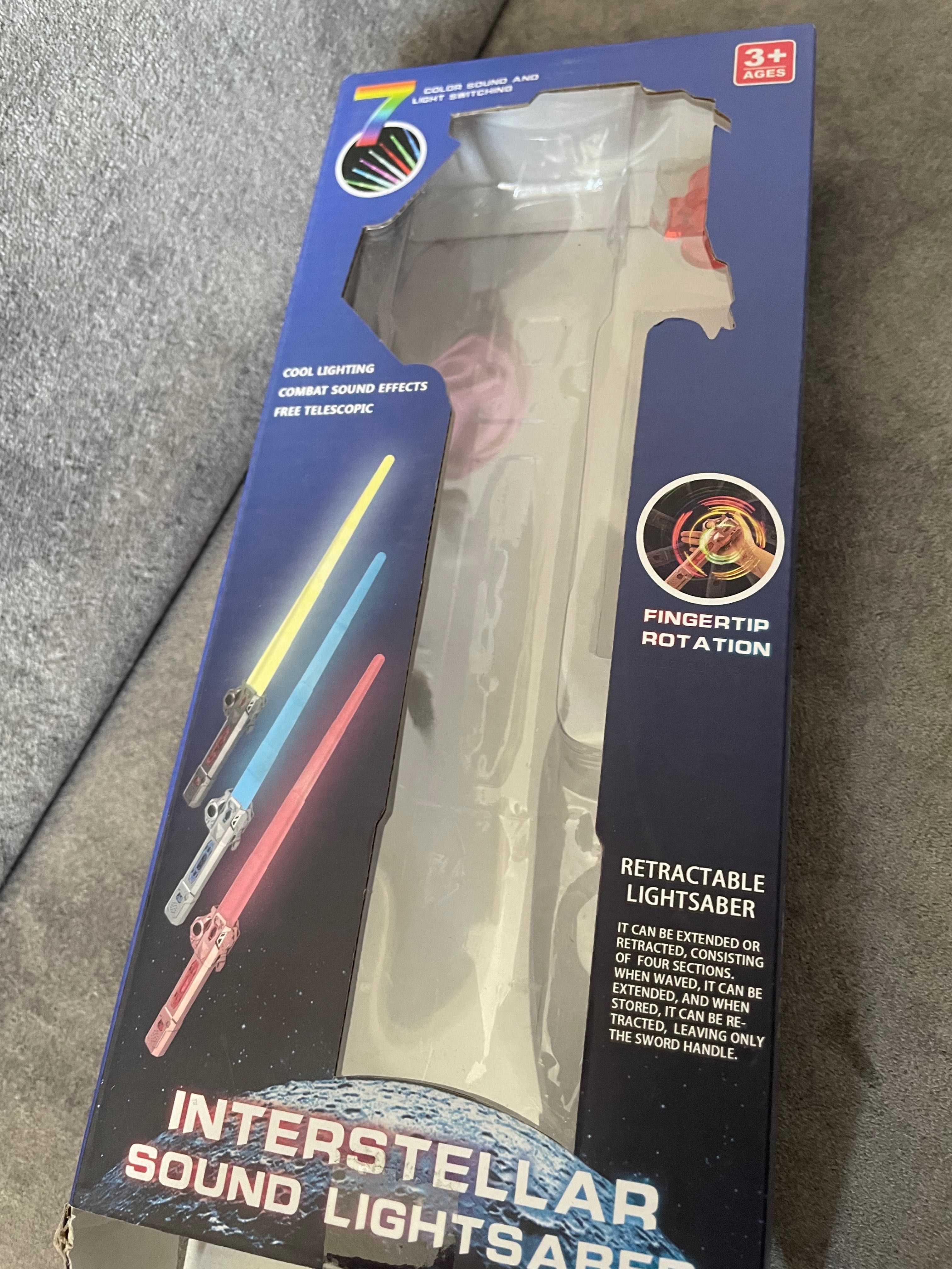 Miecz świetlny LED teleskopowy, 7 świateł, USB