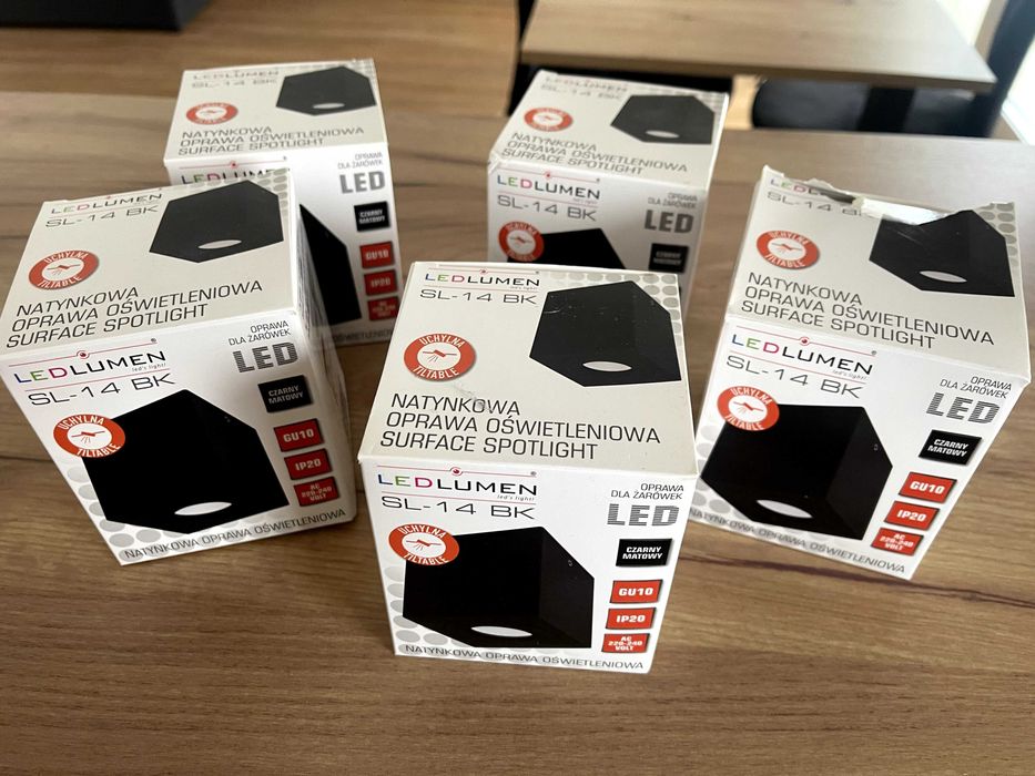Nowe oprawy LED natynkowe LEDLUMEN SL-14 BK – 5 sztuk