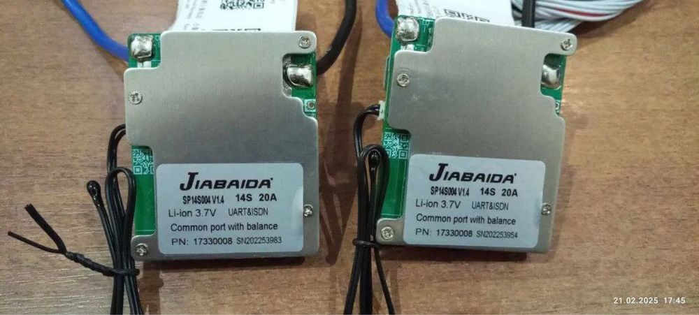 Смарт БМС Smart BMS Jiabaida JBD Bluetooth 20А 7s-14s
