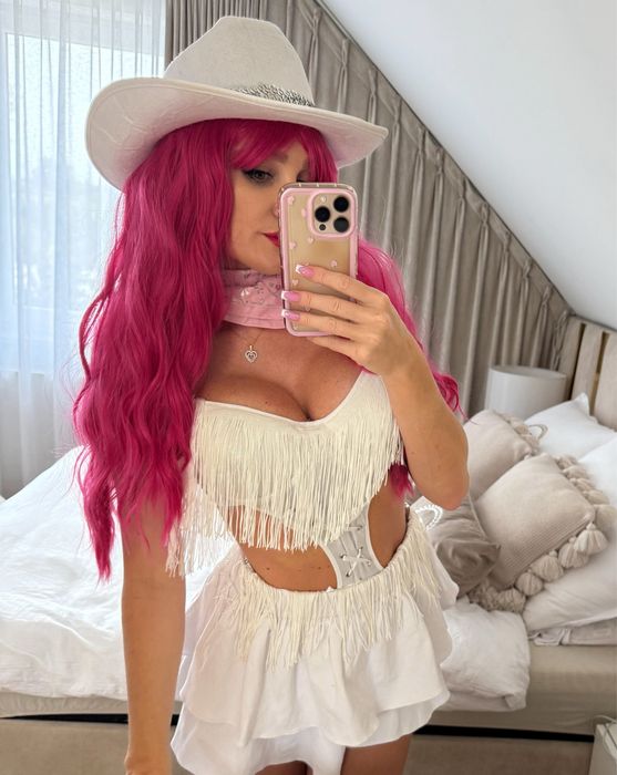 Białe body Victoria’s Secret kowbojka przebranie festiwal halloween